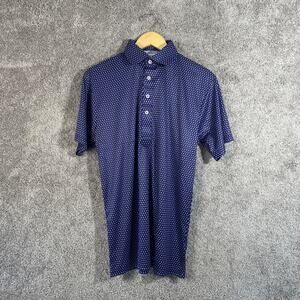 Collars & Co Men’s Small Purple Diamond Print Polo Shirt Short Sleeve Golf Top